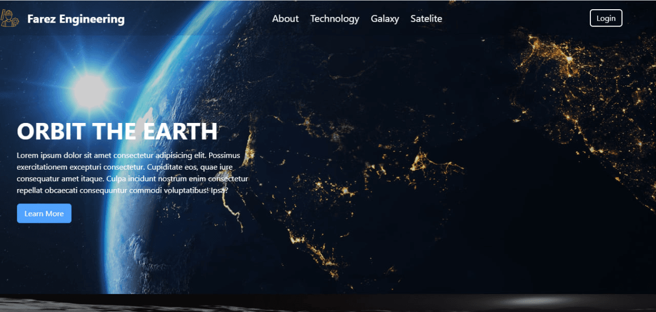 Space Web App Landing Page